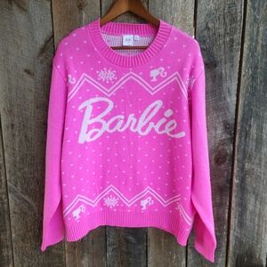 Barbie Mattel Hot Pink Christmas Pullover Sweater M